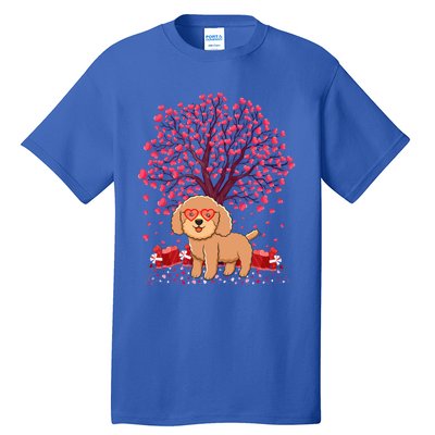 Poodle Dog Lover Heart Tree Poodle Valentine's Day Gift Tall T-Shirt