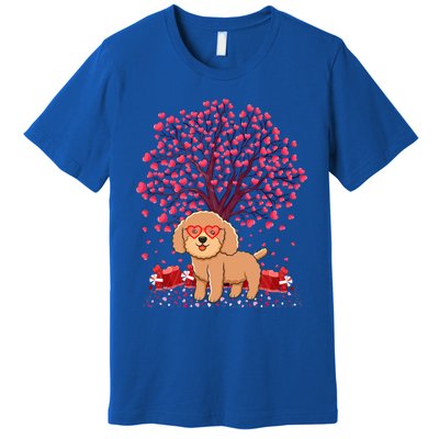 Poodle Dog Lover Heart Tree Poodle Valentine's Day Gift Premium T-Shirt