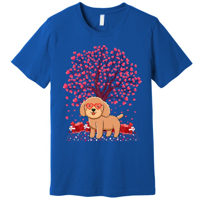 Poodle Dog Lover Heart Tree Poodle Valentine's Day Gift Premium T-Shirt