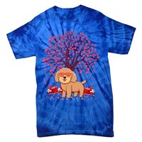 Poodle Dog Lover Heart Tree Poodle Valentine's Day Gift Tie-Dye T-Shirt