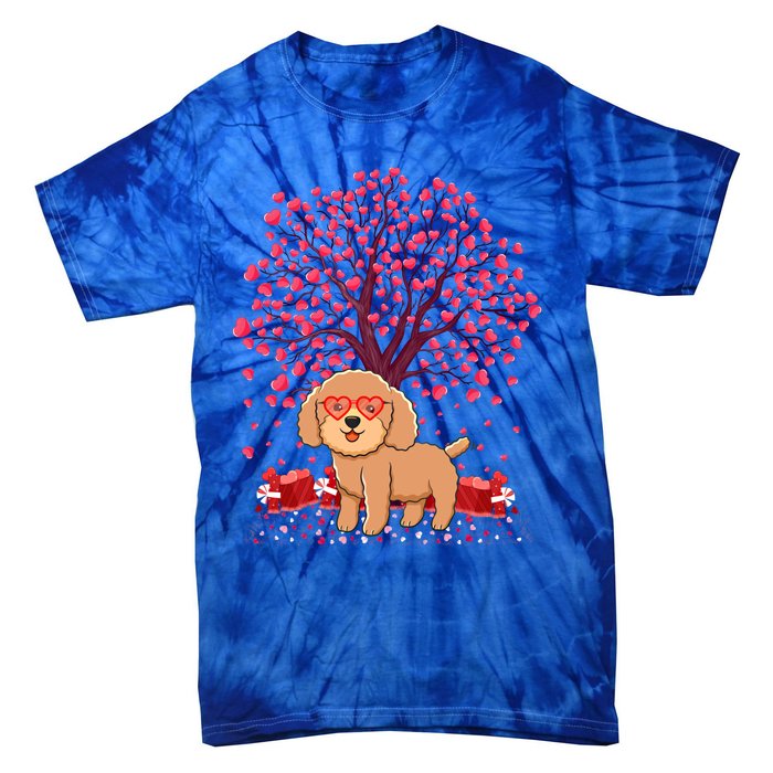 Poodle Dog Lover Heart Tree Poodle Valentine's Day Gift Tie-Dye T-Shirt