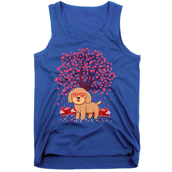 Poodle Dog Lover Heart Tree Poodle Valentine's Day Gift Tank Top