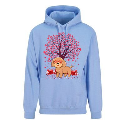 Poodle Dog Lover Heart Tree Poodle Valentine's Day Gift Unisex Surf Hoodie