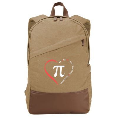 Pi Day Love Is Like Pi Valentines Math Teacher Cotton Canvas Backpack