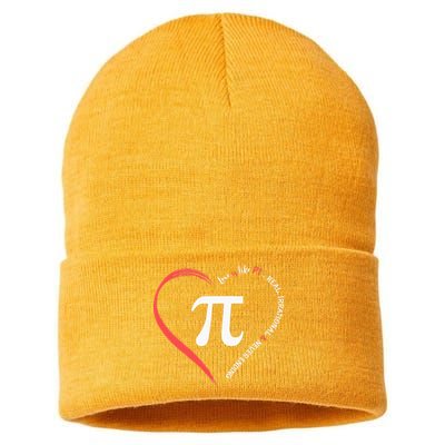 Pi Day Love Is Like Pi Valentines Math Teacher Sustainable Knit Beanie