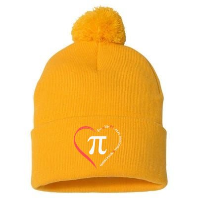 Pi Day Love Is Like Pi Valentines Math Teacher Pom Pom 12in Knit Beanie
