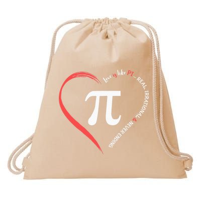 Pi Day Love Is Like Pi Valentines Math Teacher Drawstring Bag