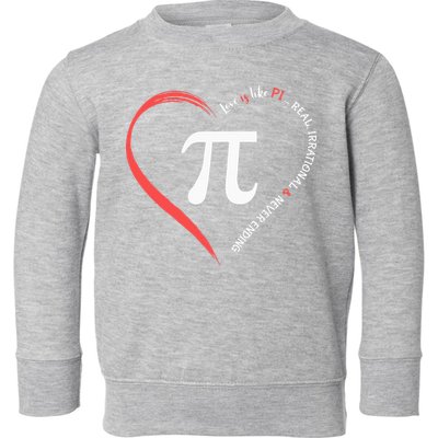 Pi Day Love Is Like Pi Valentines Math Teacher Toddler Sweatshirt