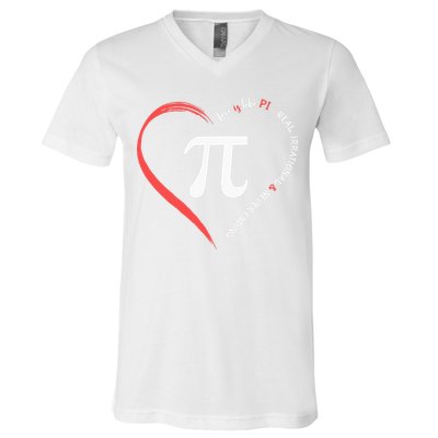 Pi Day Love Is Like Pi Valentines Math Teacher V-Neck T-Shirt