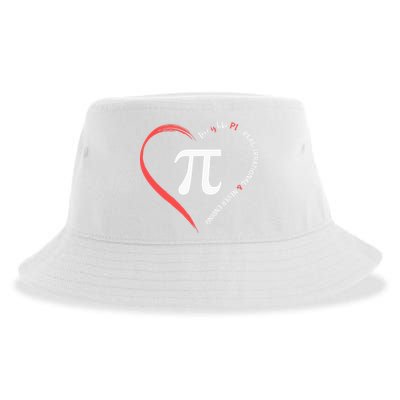 Pi Day Love Is Like Pi Valentines Math Teacher Sustainable Bucket Hat
