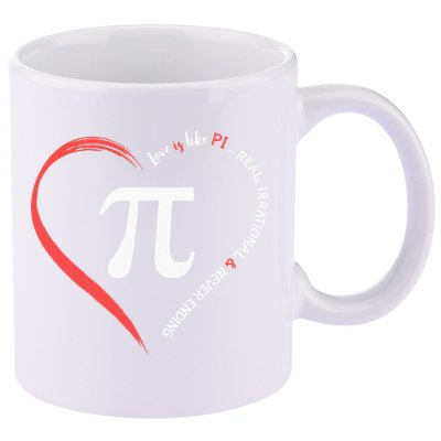 Pi Day Love Is Like Pi Valentines Math Teacher 11oz C Handle Ceramic Mug