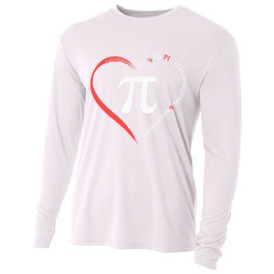Pi Day Love Is Like Pi Valentines Math Teacher Cooling Performance Long Sleeve Crew