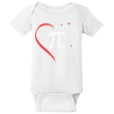 Pi Day Love Is Like Pi Valentines Math Teacher Baby Bodysuit