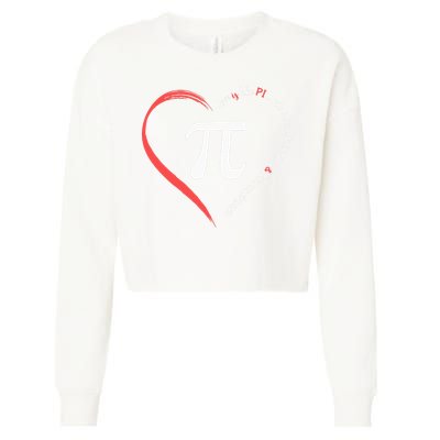 Pi Day Love Is Like Pi Valentines Math Teacher Cropped Pullover Crew