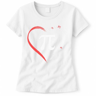 Pi Day Love Is Like Pi Valentines Math Teacher Womens T-Shirt