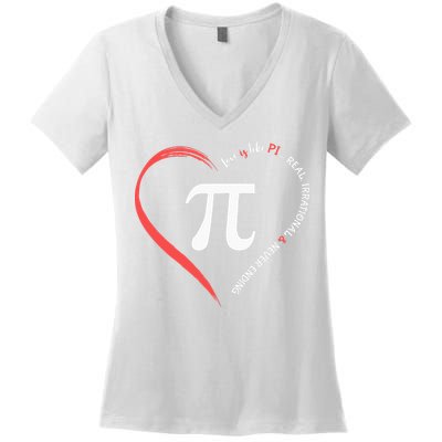 Pi Day Love Is Like Pi Valentines Math Teacher Women's V-Neck T-Shirt