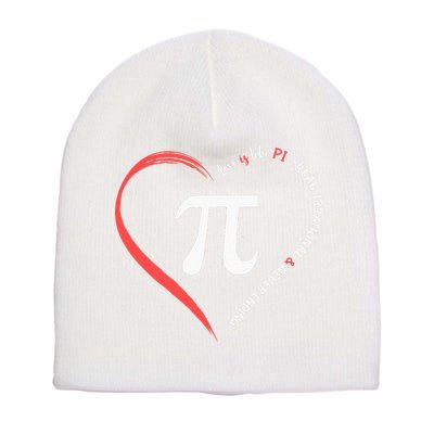 Pi Day Love Is Like Pi Valentines Math Teacher Short Acrylic Beanie
