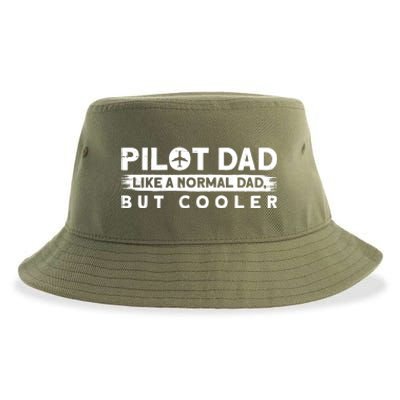 Pilot Dad Like A Normal Dad But Cooler Gift Sustainable Bucket Hat