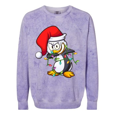 Penguin Dab Lover Matching Santa Penguin Dabbing Christmas Great Gift Colorblast Crewneck Sweatshirt