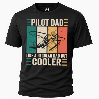 Pilot Dad Like A Regular Dad But Cooler Pilot Dad Plane Captain Dad Performance Shirt