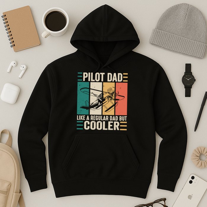 Pilot Dad Like A Regular Dad But Cooler Pilot Dad Plane Captain Dad Hoodie