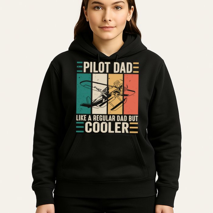 Pilot Dad Like A Regular Dad But Cooler Pilot Dad Plane Captain Dad Hoodie