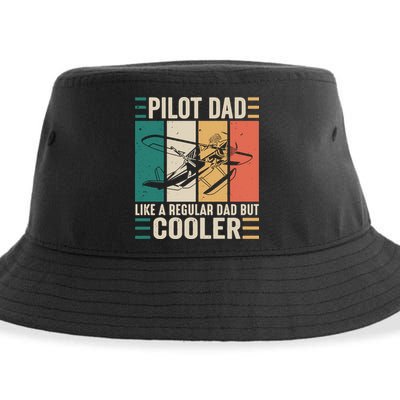 Pilot Dad Like A Regular Dad But Cooler Pilot Dad Plane Captain Dad Sustainable Bucket Hat