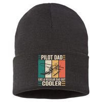 Pilot Dad Like A Regular Dad But Cooler Pilot Dad Plane Captain Dad Sustainable Knit Beanie