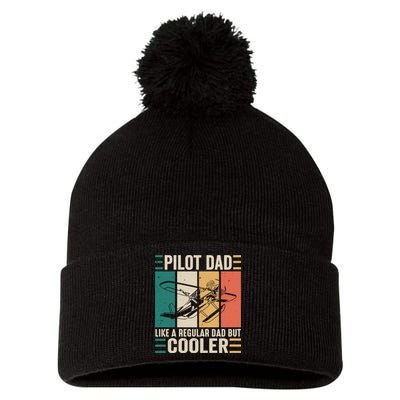 Pilot Dad Like A Regular Dad But Cooler Pilot Dad Plane Captain Dad Pom Pom 12in Knit Beanie