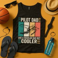 Pilot Dad Like A Regular Dad But Cooler Pilot Dad Plane Captain Dad Tank Top