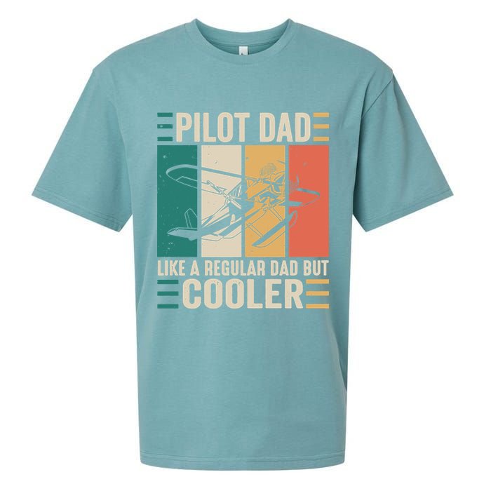 Pilot Dad Like A Regular Dad But Cooler Pilot Dad Plane Captain Dad Sueded Cloud Jersey T-Shirt