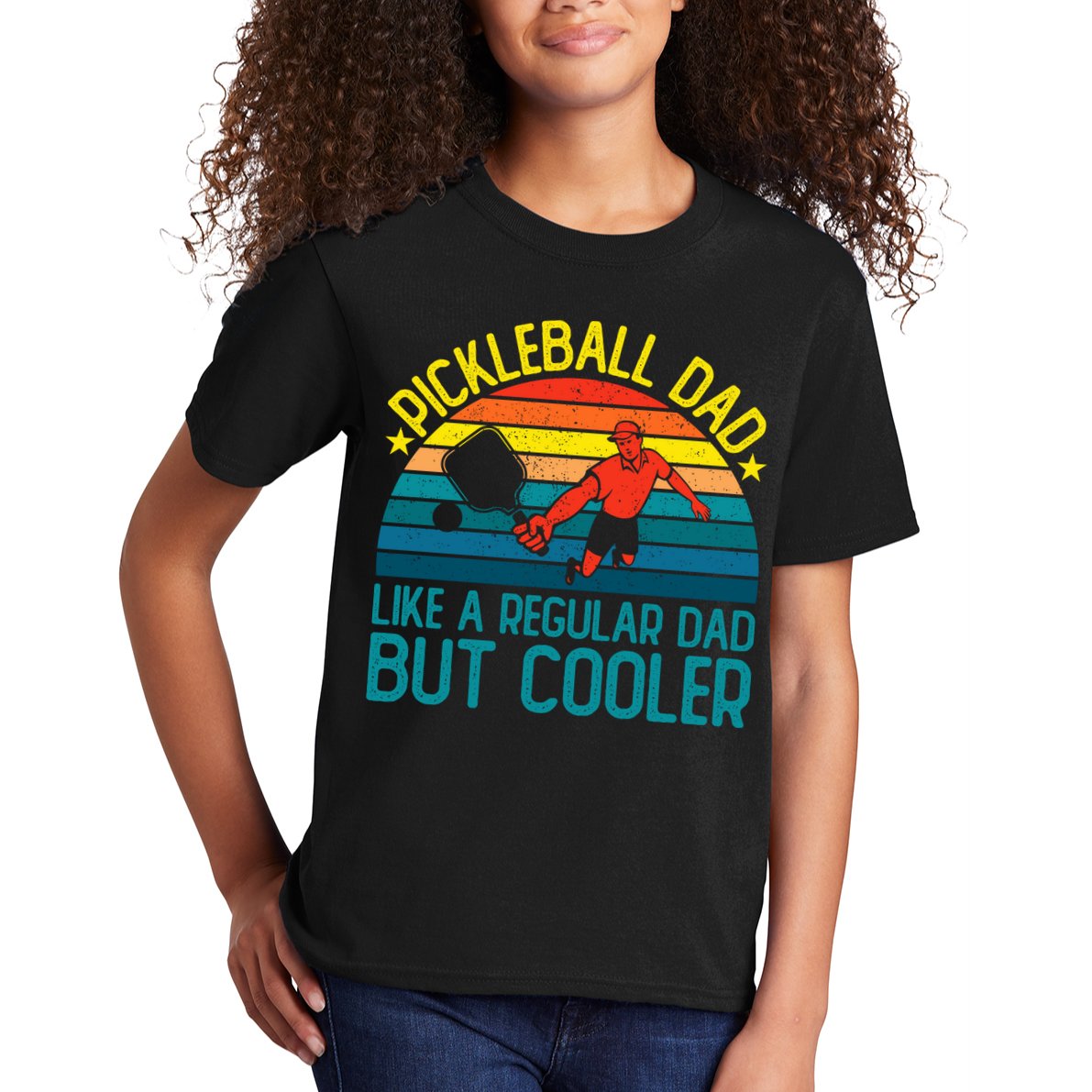 Pickleball Dad Like A Regular Dad But Cooler Pickleball Player Kids T-Shirt