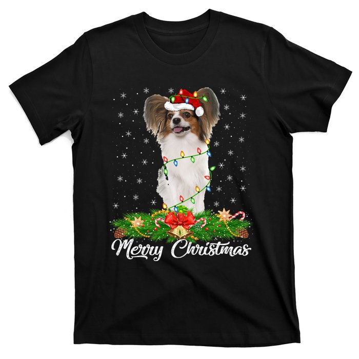 Papillon Dog Lover Matching Santa Hat Papillon Christmas Long Sleeve T-Shirt