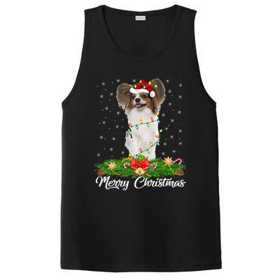 Papillon Dog Lover Matching Santa Hat Papillon Christmas Long Sleeve PosiCharge Competitor Tank