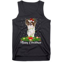 Papillon Dog Lover Matching Santa Hat Papillon Christmas Long Sleeve Tank Top