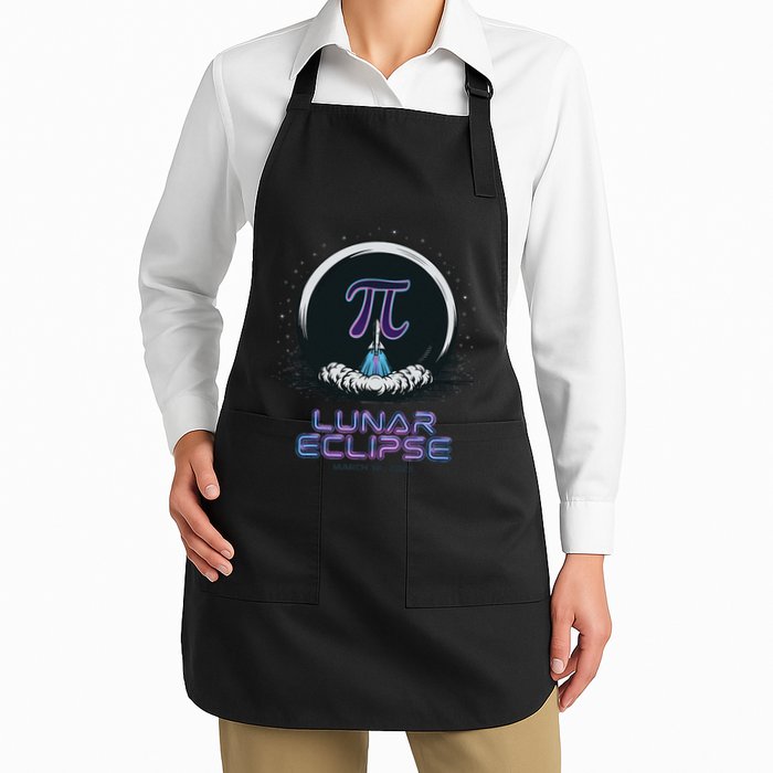 Pi Day Lunar Eclipse 3.14 Full-Length Apron With Pockets