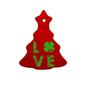 Patrick Day. LOVE Clover Shamrock Saint Patrick's Day Ceramic Tree Ornament