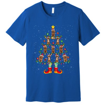 Poodle Dog Lover Xmas Holiday Lighting Poodle Christmas Tree Gift Premium T-Shirt