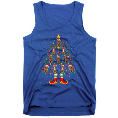 Poodle Dog Lover Xmas Holiday Lighting Poodle Christmas Tree Gift Tank Top