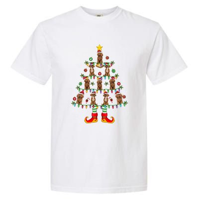 Poodle Dog Lover Xmas Holiday Lighting Poodle Christmas Tree Gift Garment-Dyed Heavyweight T-Shirt