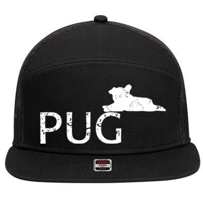 Pug Dog Lover 7 Panel Mesh Trucker Snapback Hat