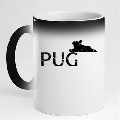 Pug Dog Lover 11oz Black Color Changing Mug