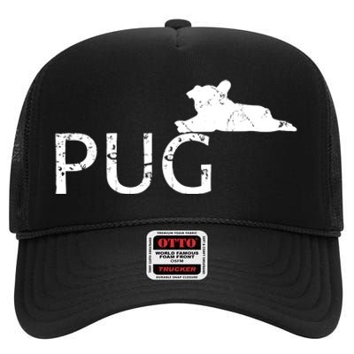 Pug Dog Lover High Crown Mesh Back Trucker Hat