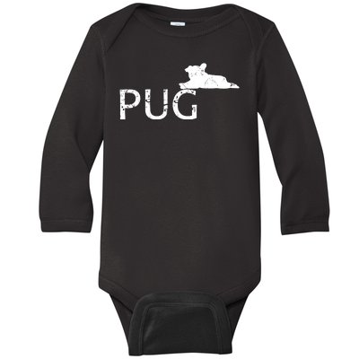 Pug Dog Lover Baby Long Sleeve Bodysuit