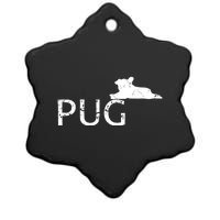 Pug Dog Lover Ceramic Star Ornament