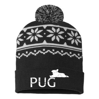 Pug Dog Lover USA-Made Snowflake Beanie