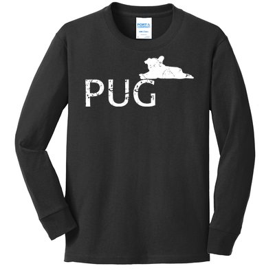 Pug Dog Lover Kids Long Sleeve Shirt