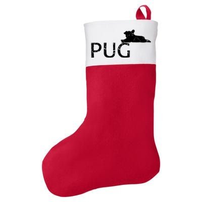 Pug Dog Lover Felt Holiday Christmas Stocking