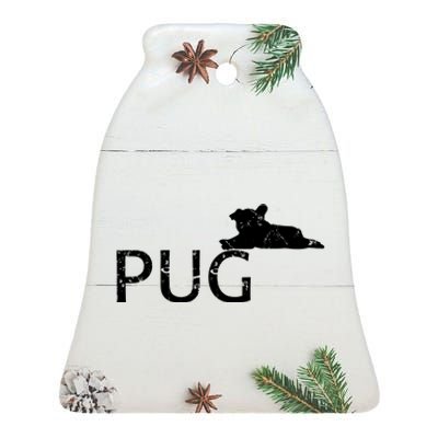 Pug Dog Lover Ceramic Bell Ornament