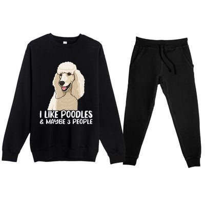 Poodle Dog Lover Poodle Art Tee Poodle Owner Premium Crewneck Sweatsuit Set